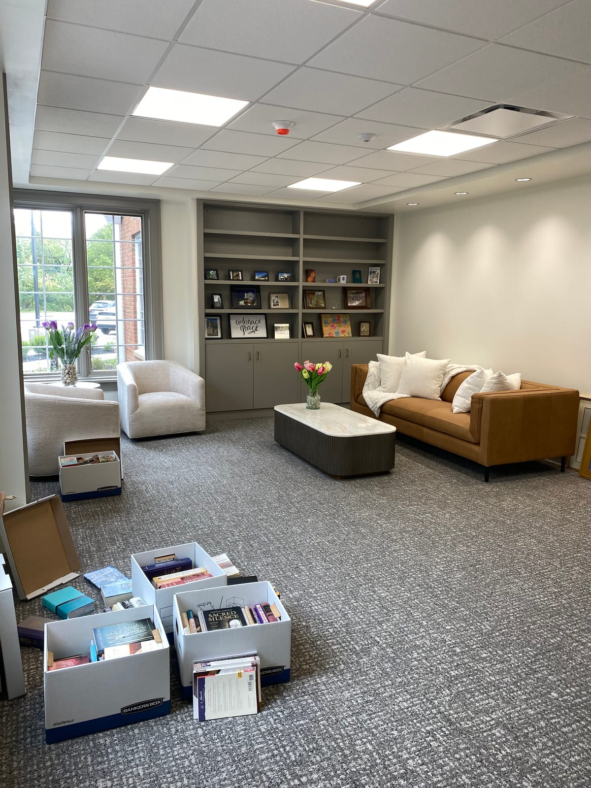 Finished administrative office and lounge with new paint at Church of The Western Reserve