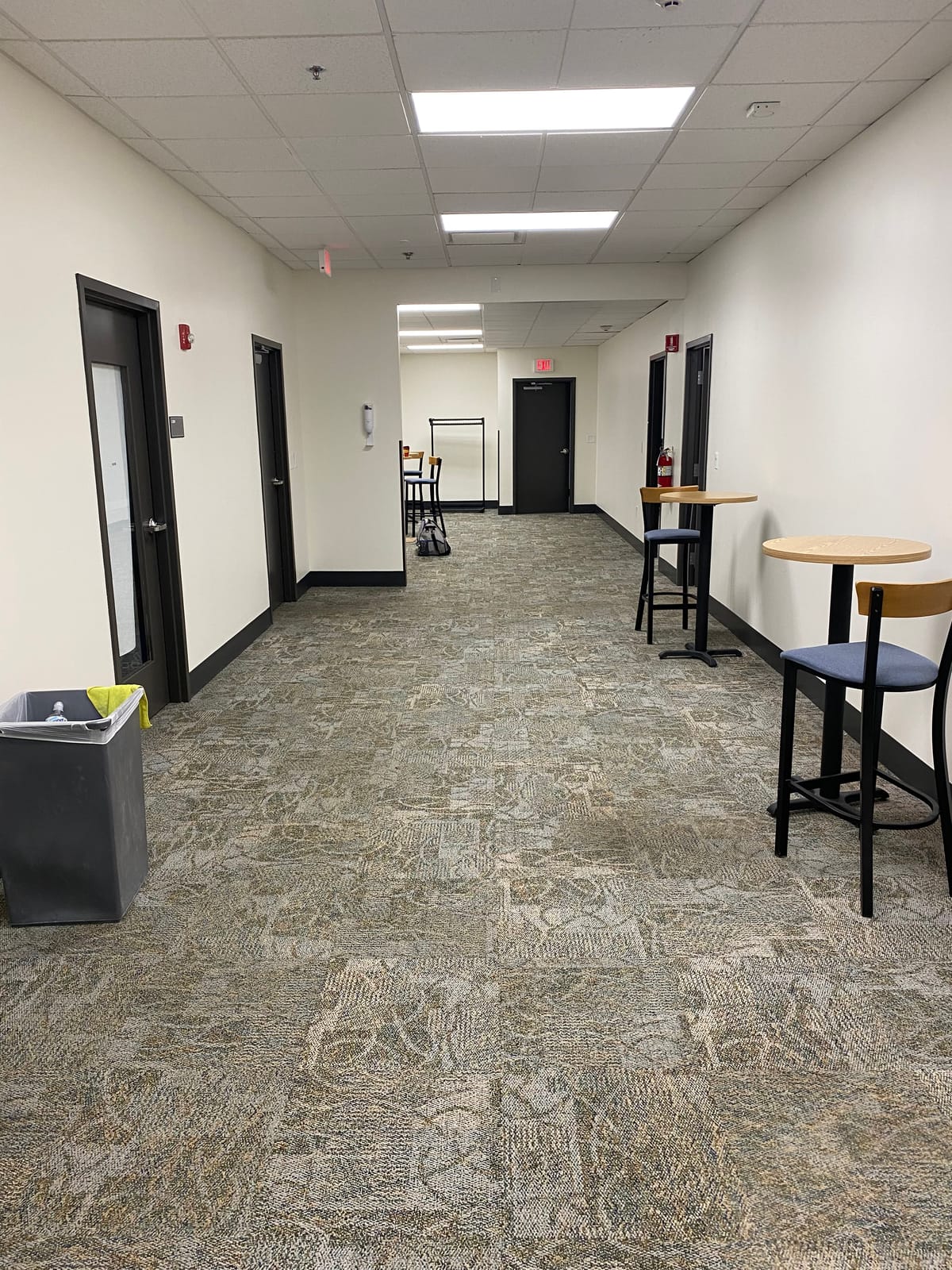 Repainted corridor with new furniture at a Northeast Ohio Healthcare facility