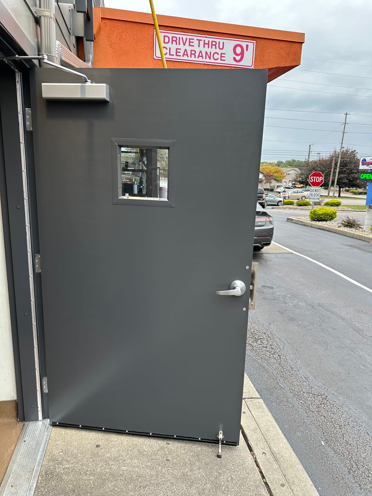 Dunkin’ quick-service restaurant interior with finished paint and trim