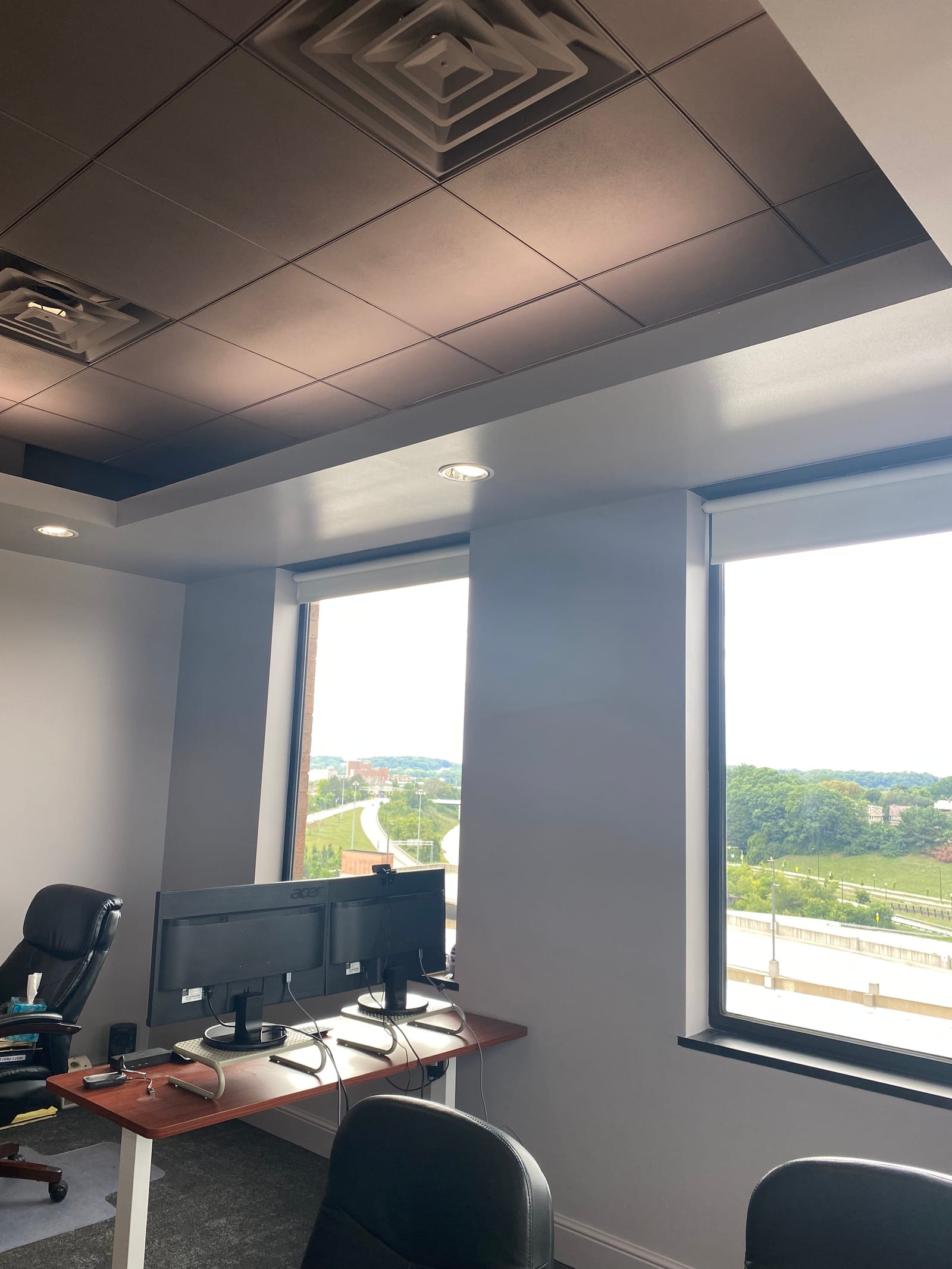 A multi-tenant office building's law-firm suite build-out, a tenant build-out painting project completed by Straight Line Painting