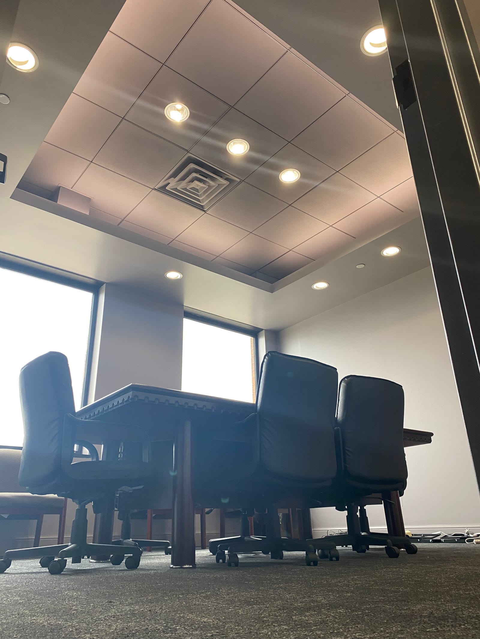 A multi-tenant office building's law-firm suite build-out, a tenant build-out painting project completed by Straight Line Painting