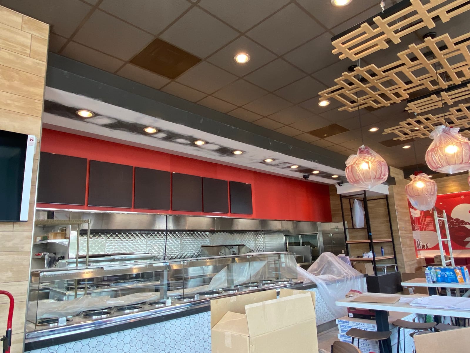 Panda Express, a restaurant painting project completed by Straight Line Painting